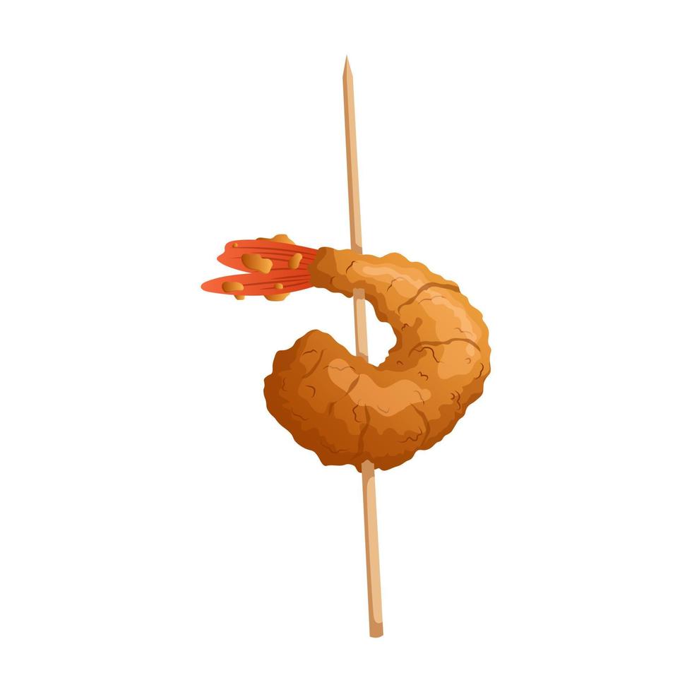 shrimp fried cartoon vector illustration