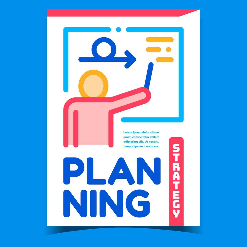 Planning Strategy Creative Promo Banner Vector