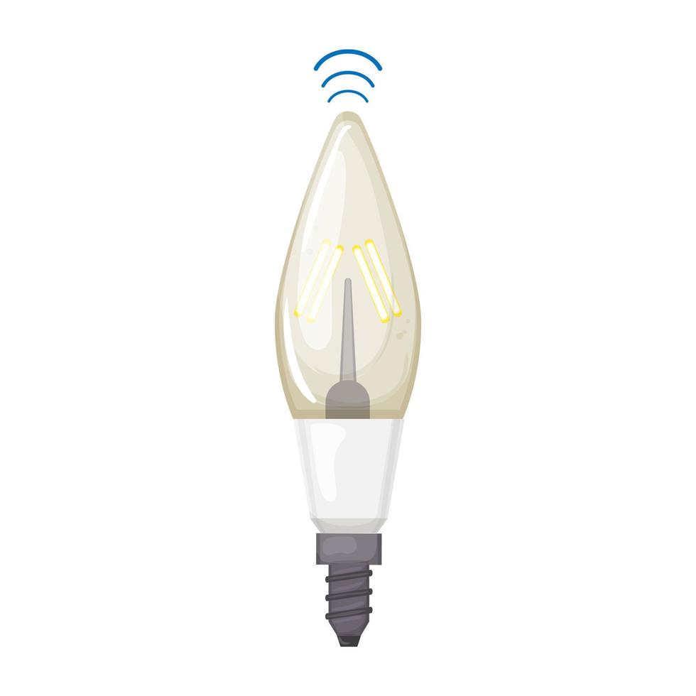 Ilustración de vector de dibujos animados de bombilla inteligente de energía