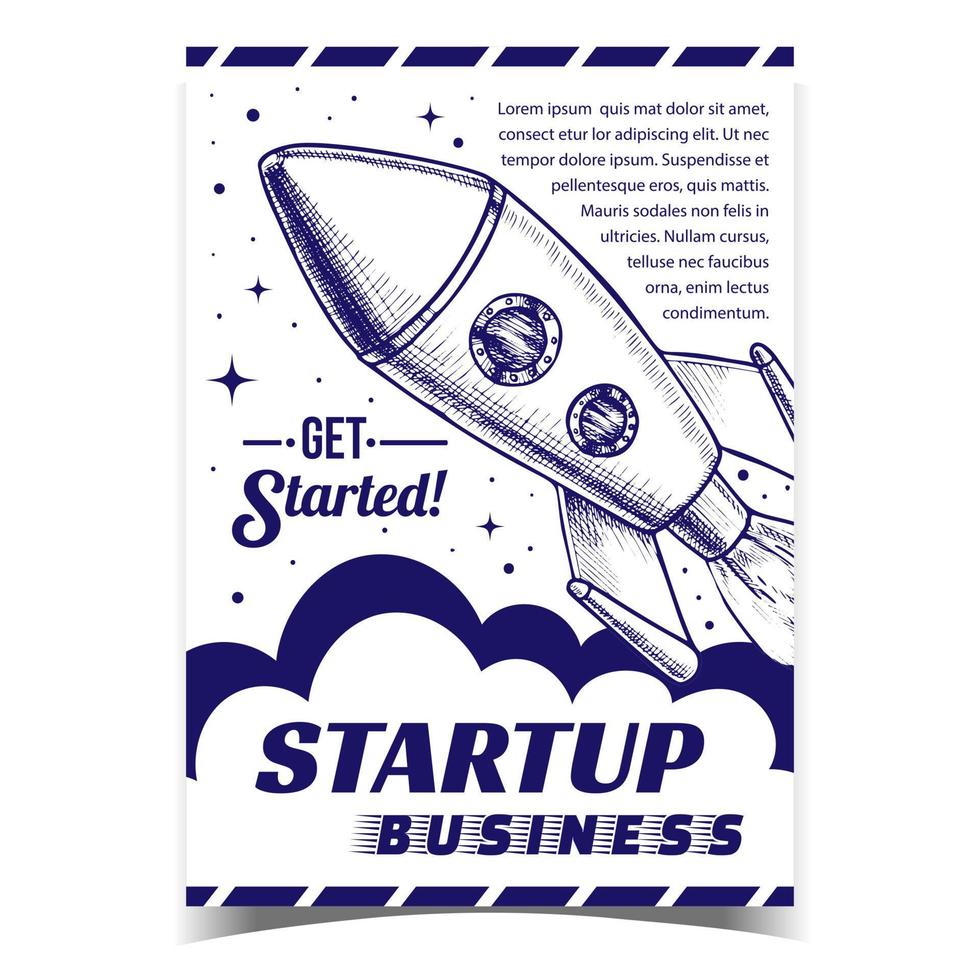 Startup Business Cosmic Advertising Banner Vector