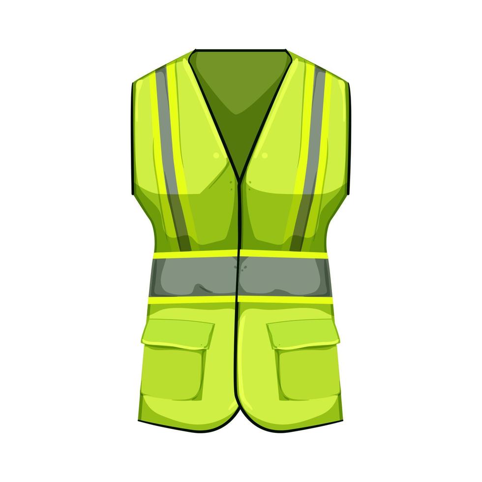 worker safe vest cartoon vector illustration