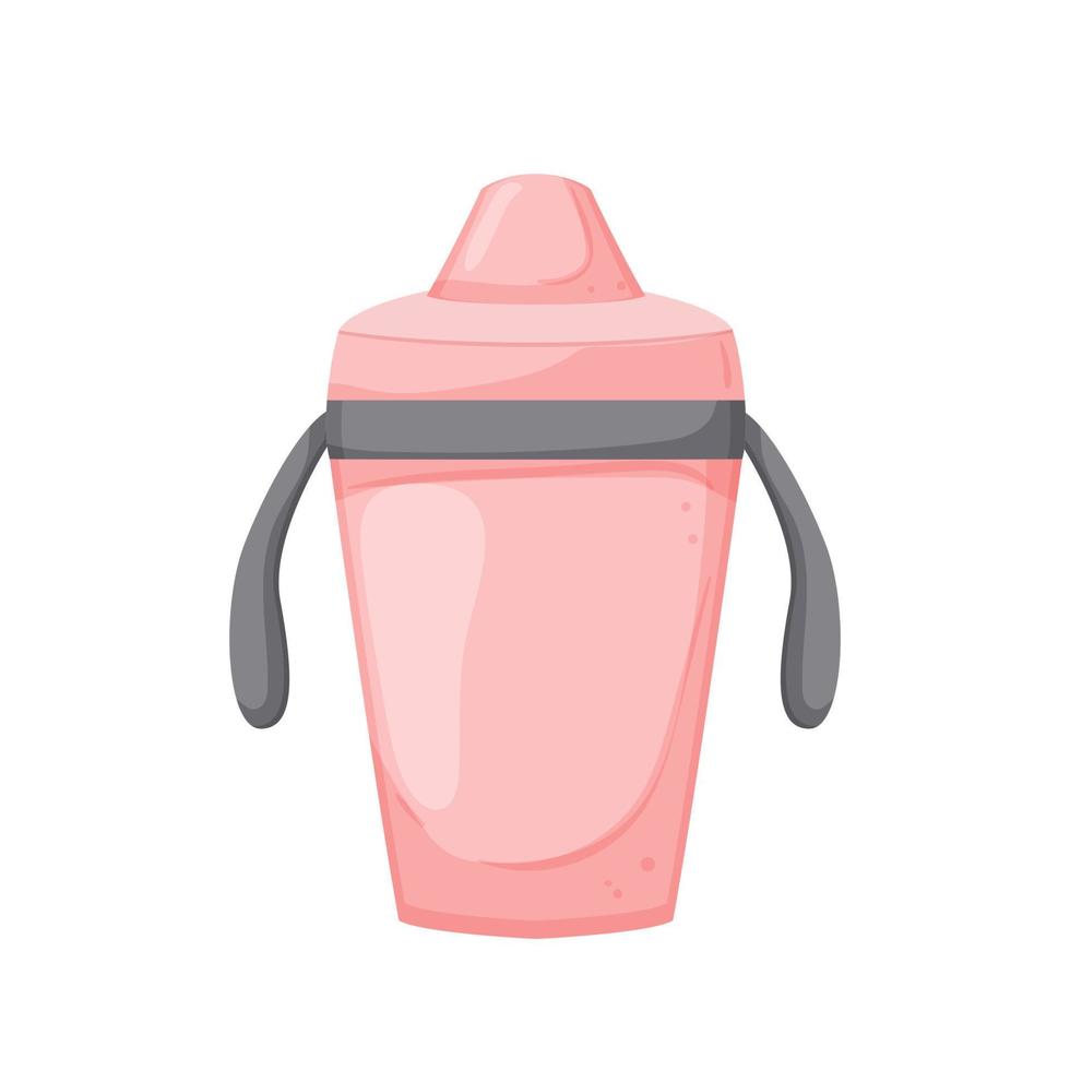 milk sippy cup cartoon vector illustration