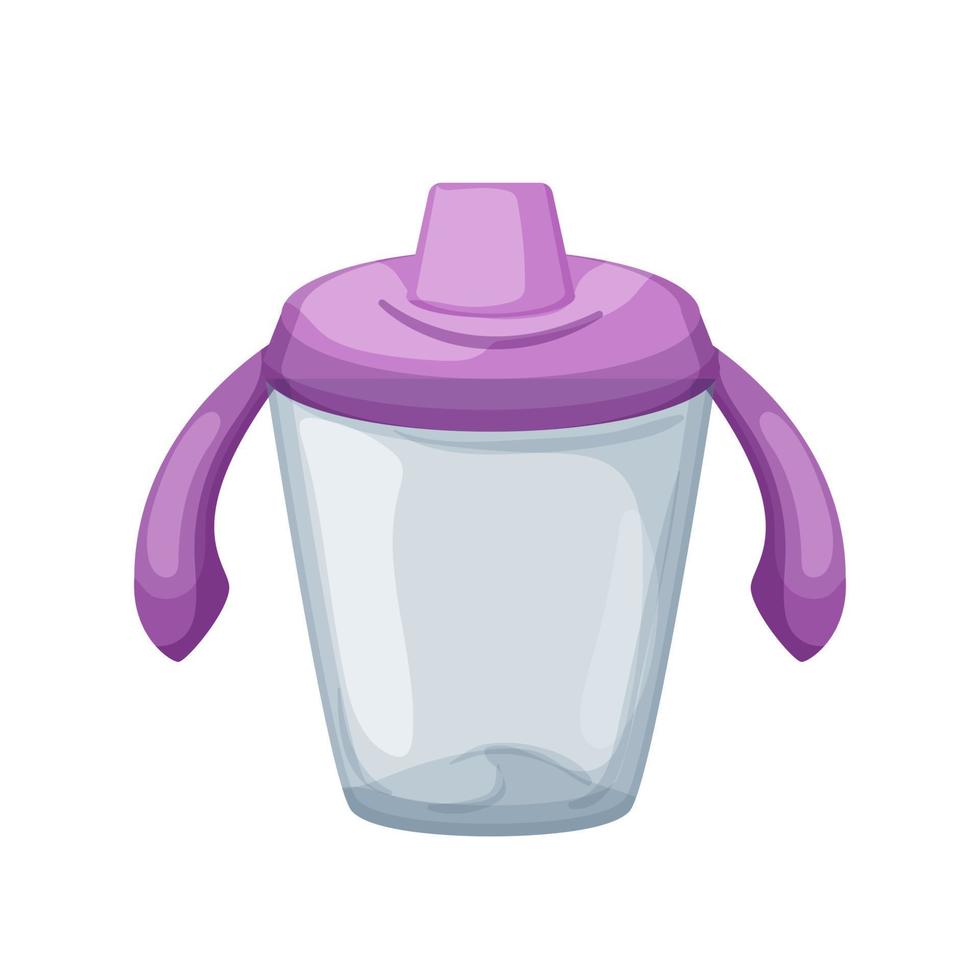 toddler sippy cup cartoon vector illustration