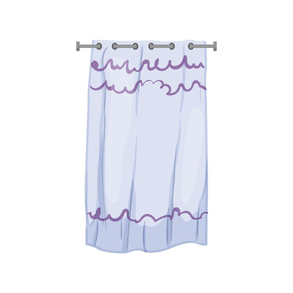 Ilustración de vector de dibujos animados de cortina de baño de ducha interior