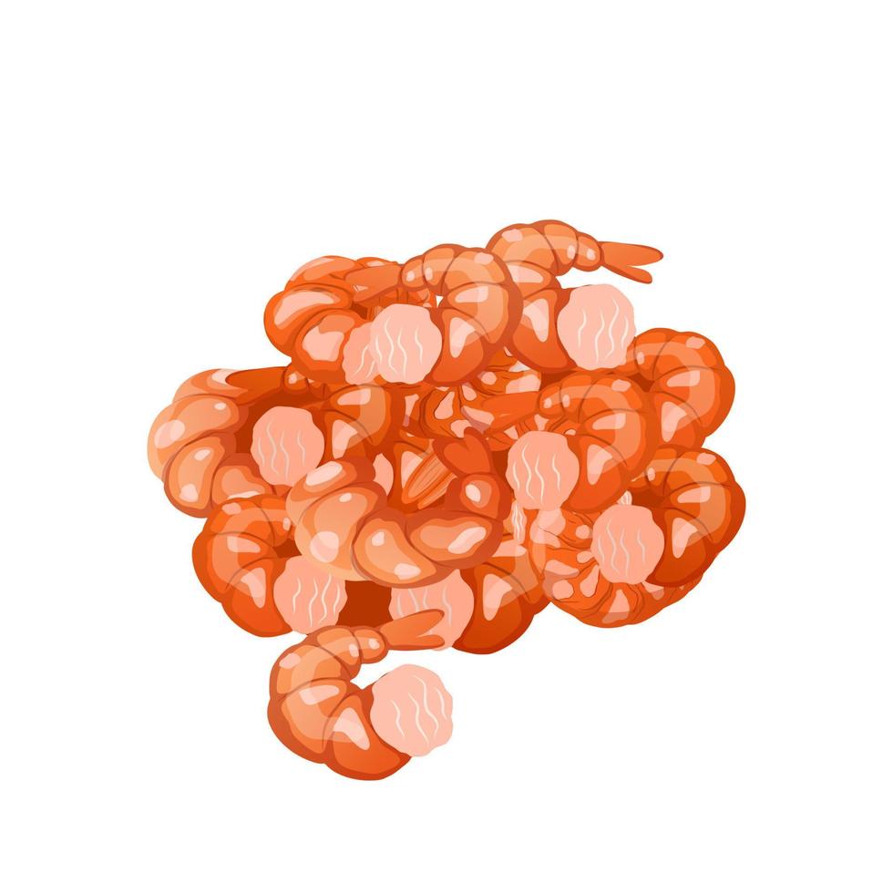 shrimp peeled cartoon vector illustration