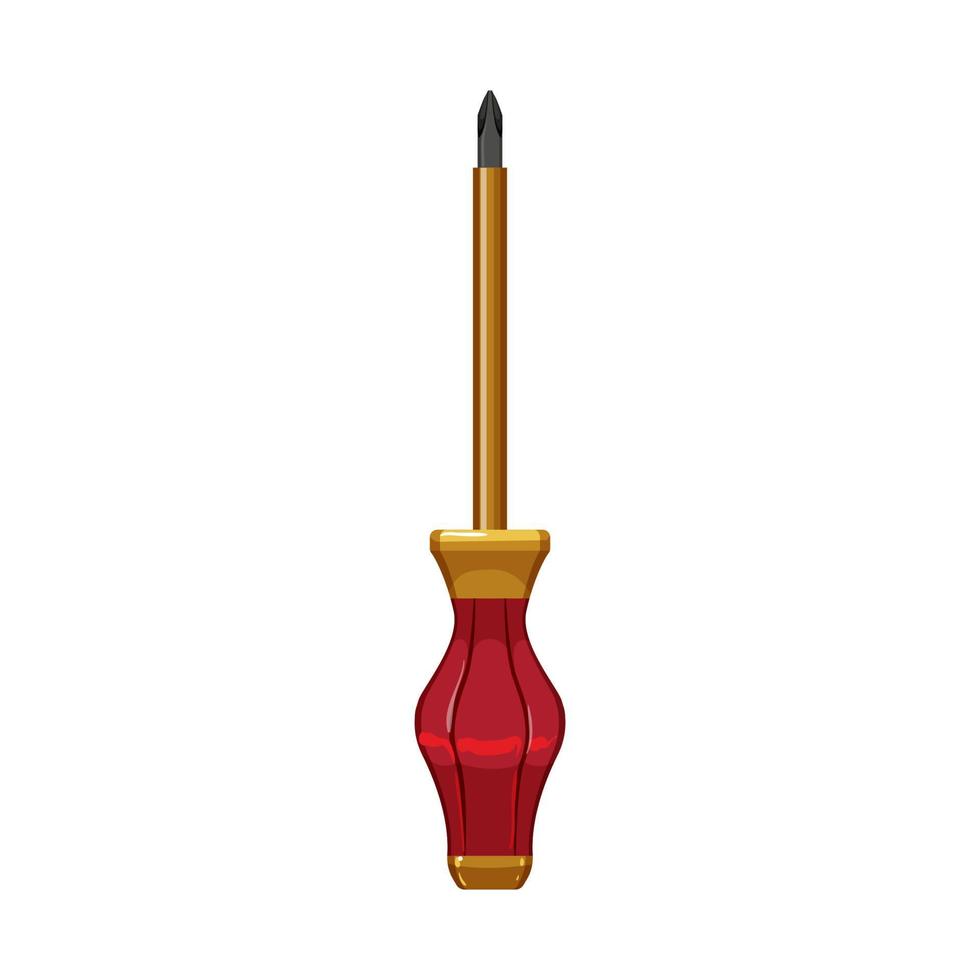 work screwdriver tool cartoon vector illustration