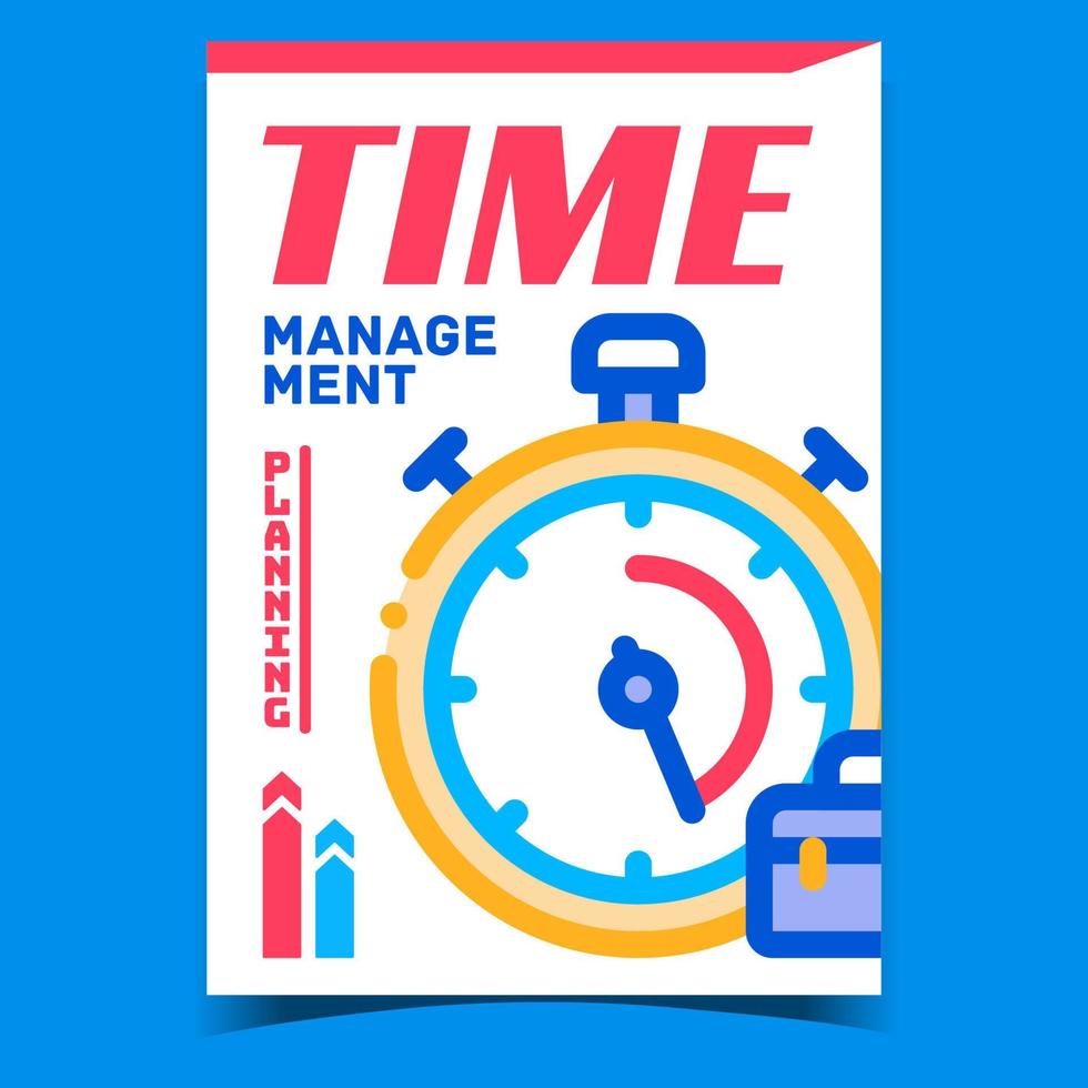 Time Management Creative Promotional Poster Vector