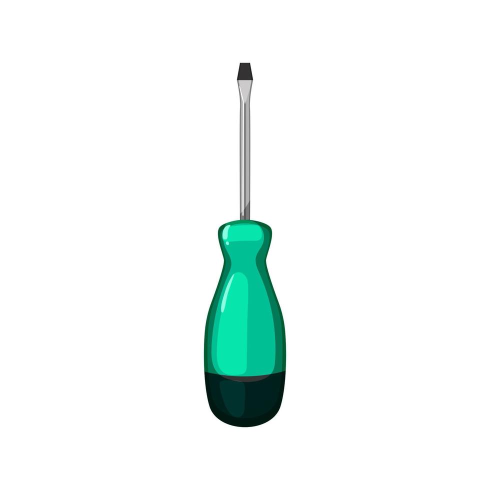 metal screwdriver tool cartoon vector illustration