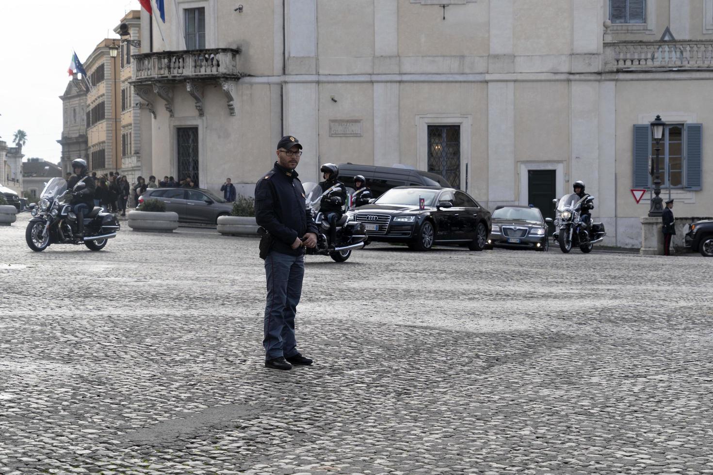 ROME, ITALY. NOVEMBER 22 2019 - President Sergio Mattarella arriving at Quirinale Building photo