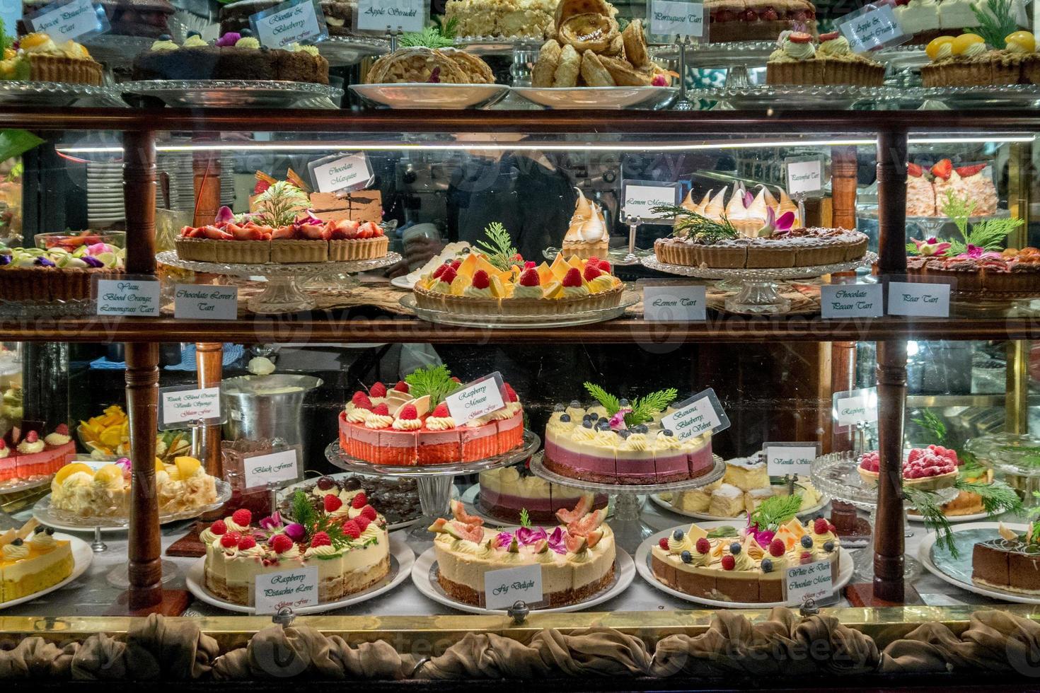 cake display in a patisserie photo