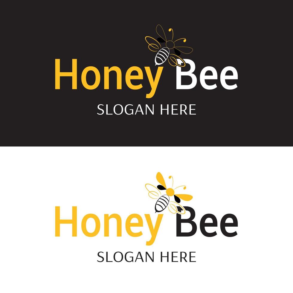 diseño de logotipo de vector de abeja de miel