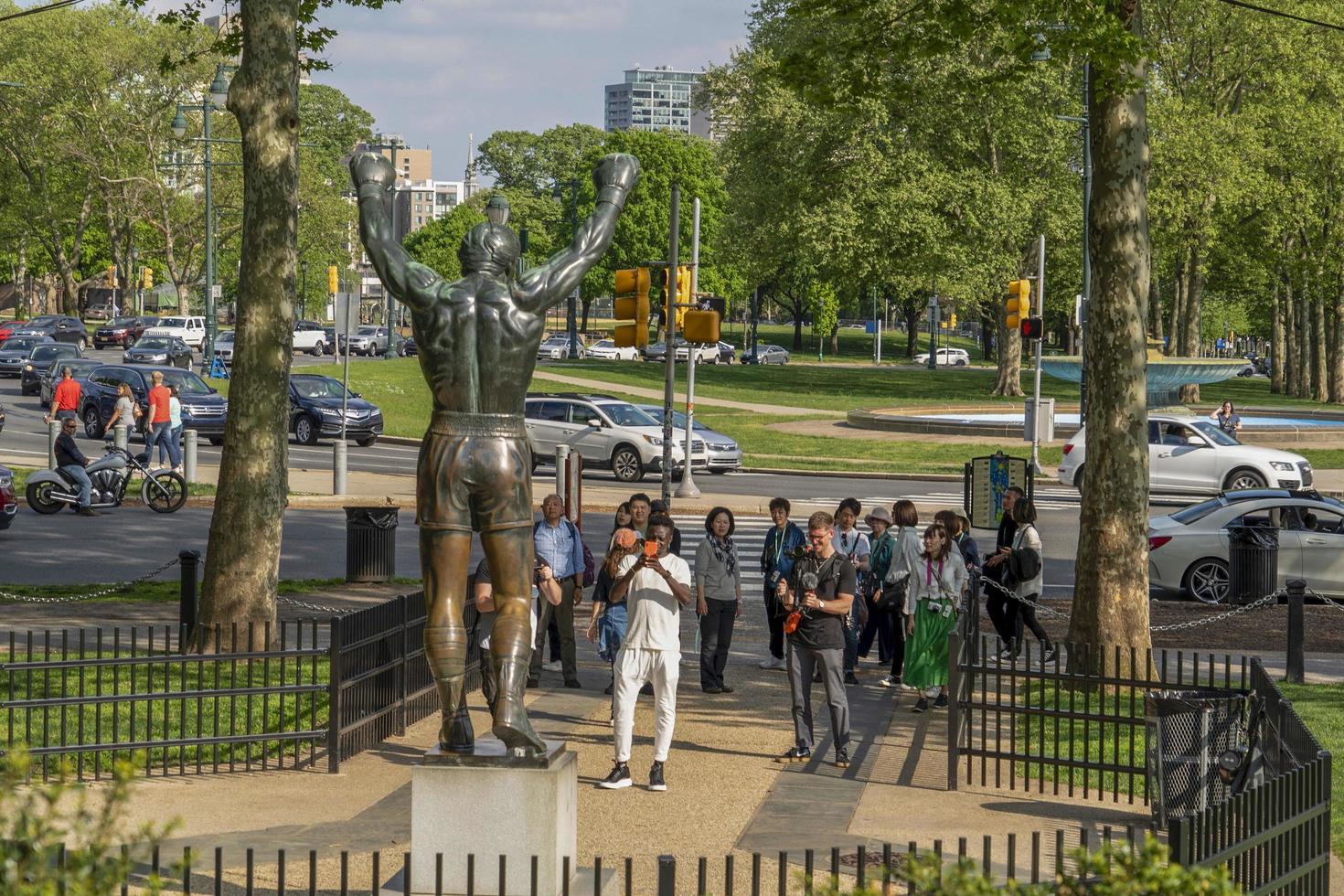 PHILADELPHIA, USA - APRIL 30 2019 - The Rocky steps at Museum of Art photo