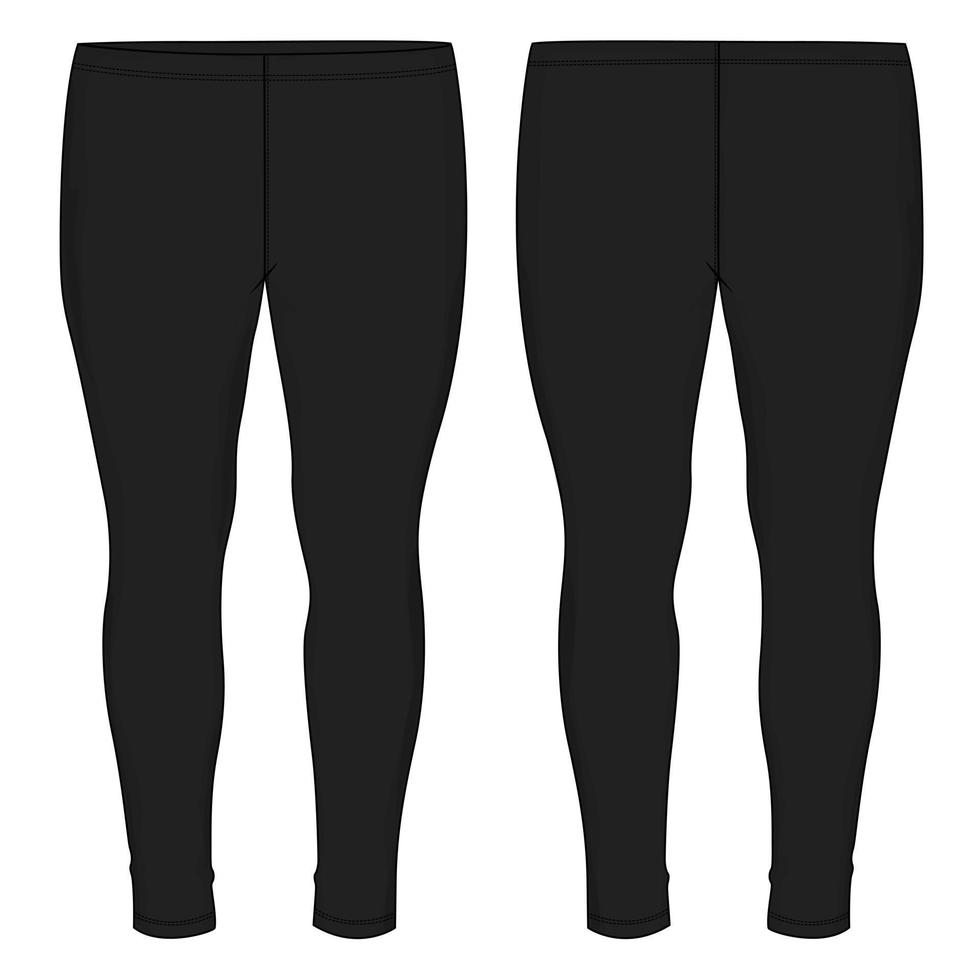 Leggings pants fashion flat sketch vector illustration template for ladies.