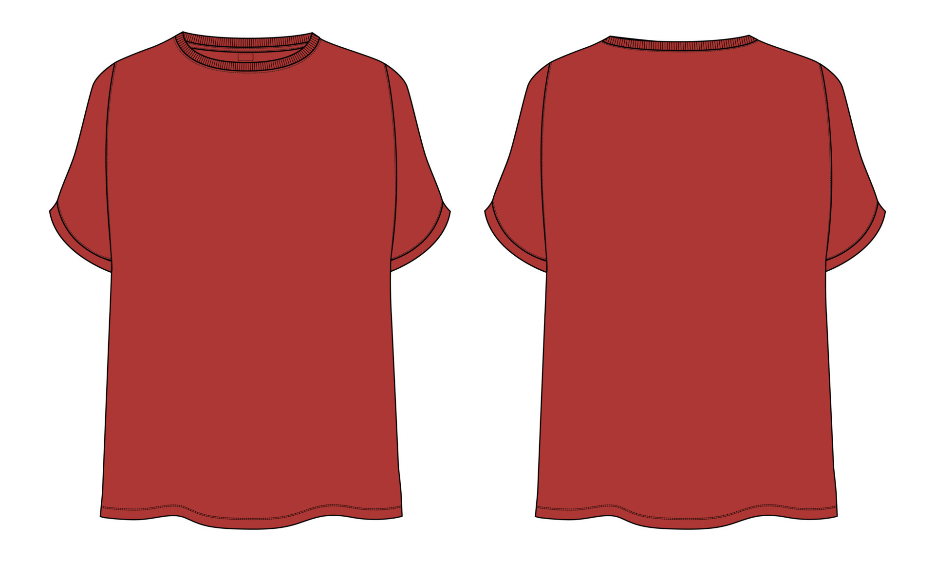 T shirt tops technical fashion flat sketch vector illustration template T shirt tops technical fashion flat sketch vector illustration template