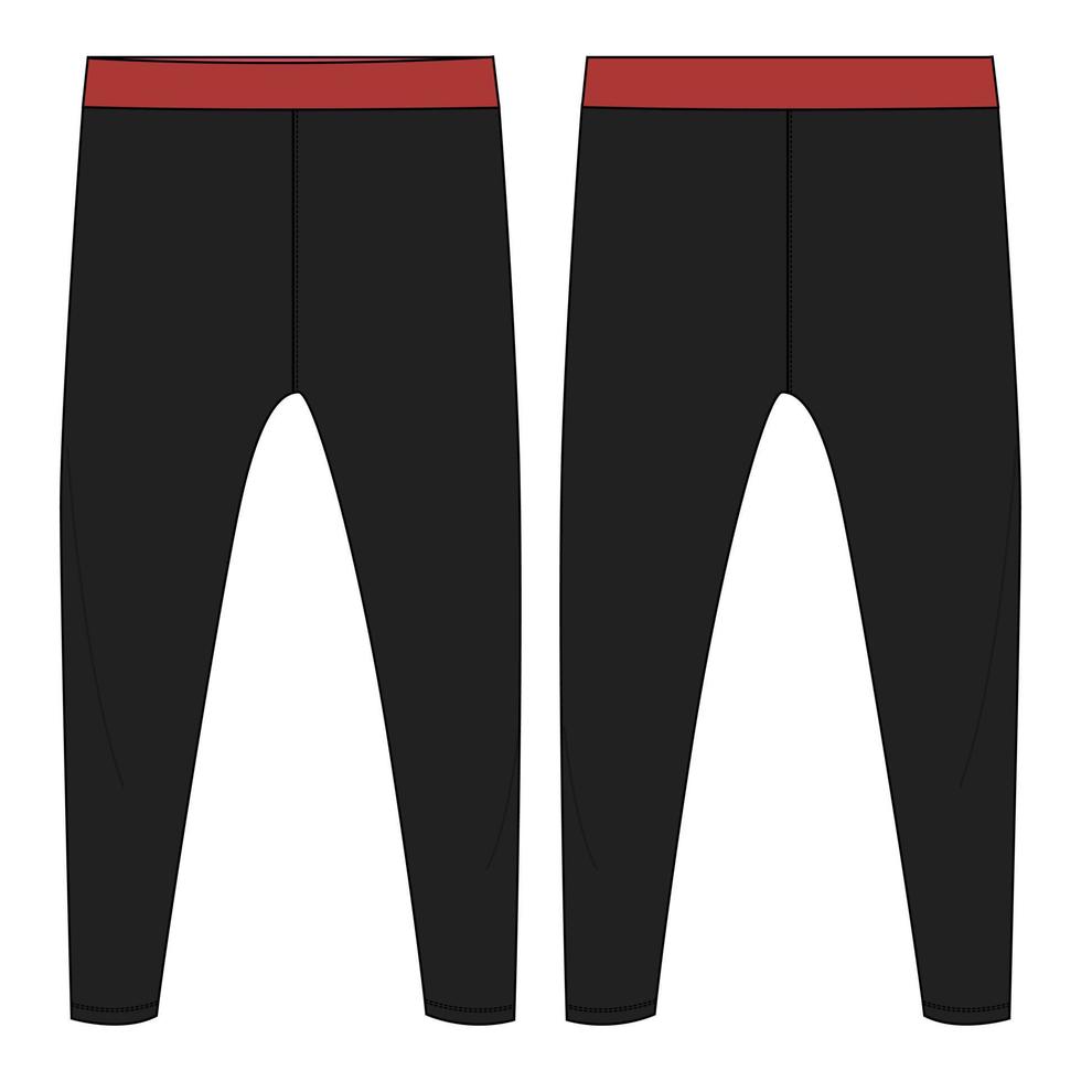 Leggings pants fashion flat sketch vector illustration template for ladies.