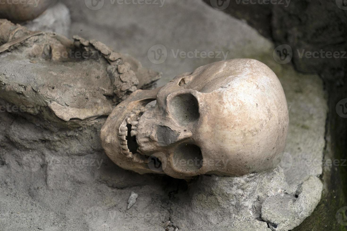 Ercolano Herculaneum fugitives skeletons on the beach photo