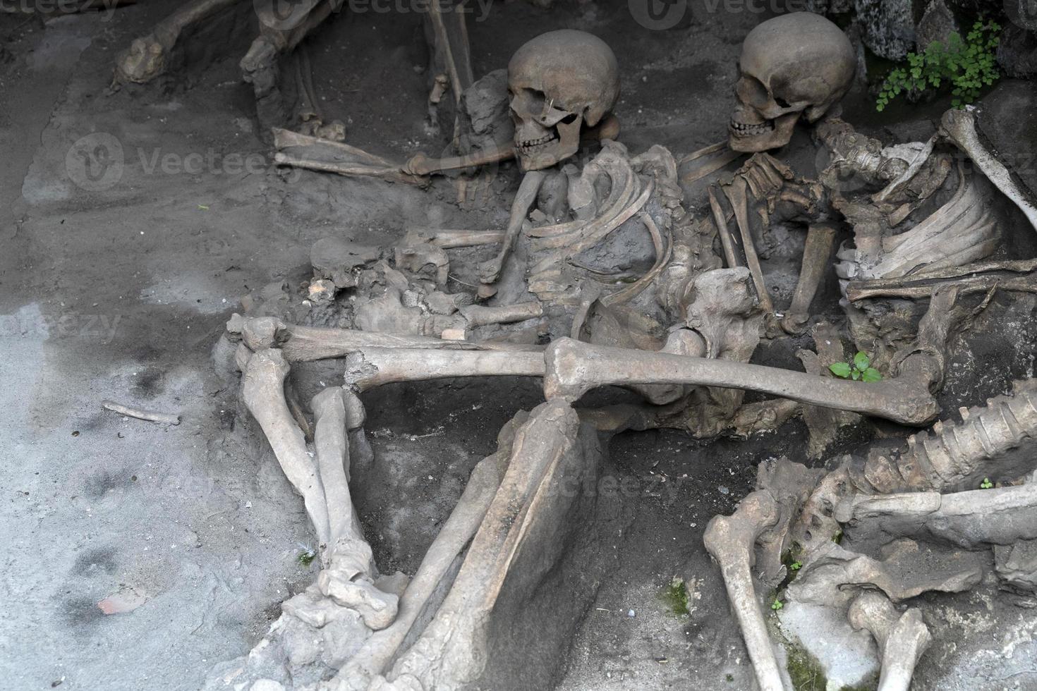 Ercolano Herculaneum fugitives skeletons on the beach photo