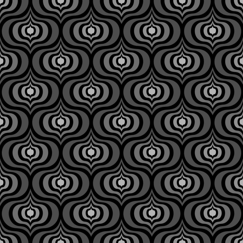 BLACK SEAMLESS VECTOR BACKGROUND IN ART DECO STYLE WITH GRAY ABSTRACT ELEMENTS