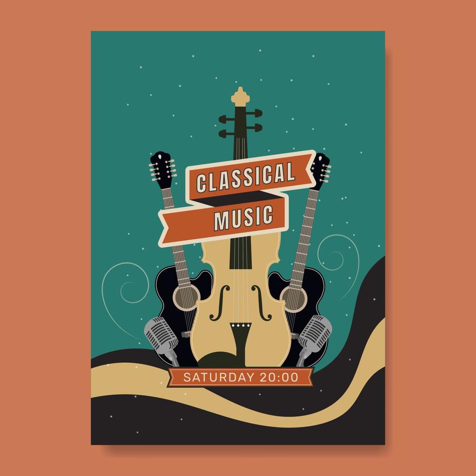 plantilla de póster de música retro. - vectores. vector