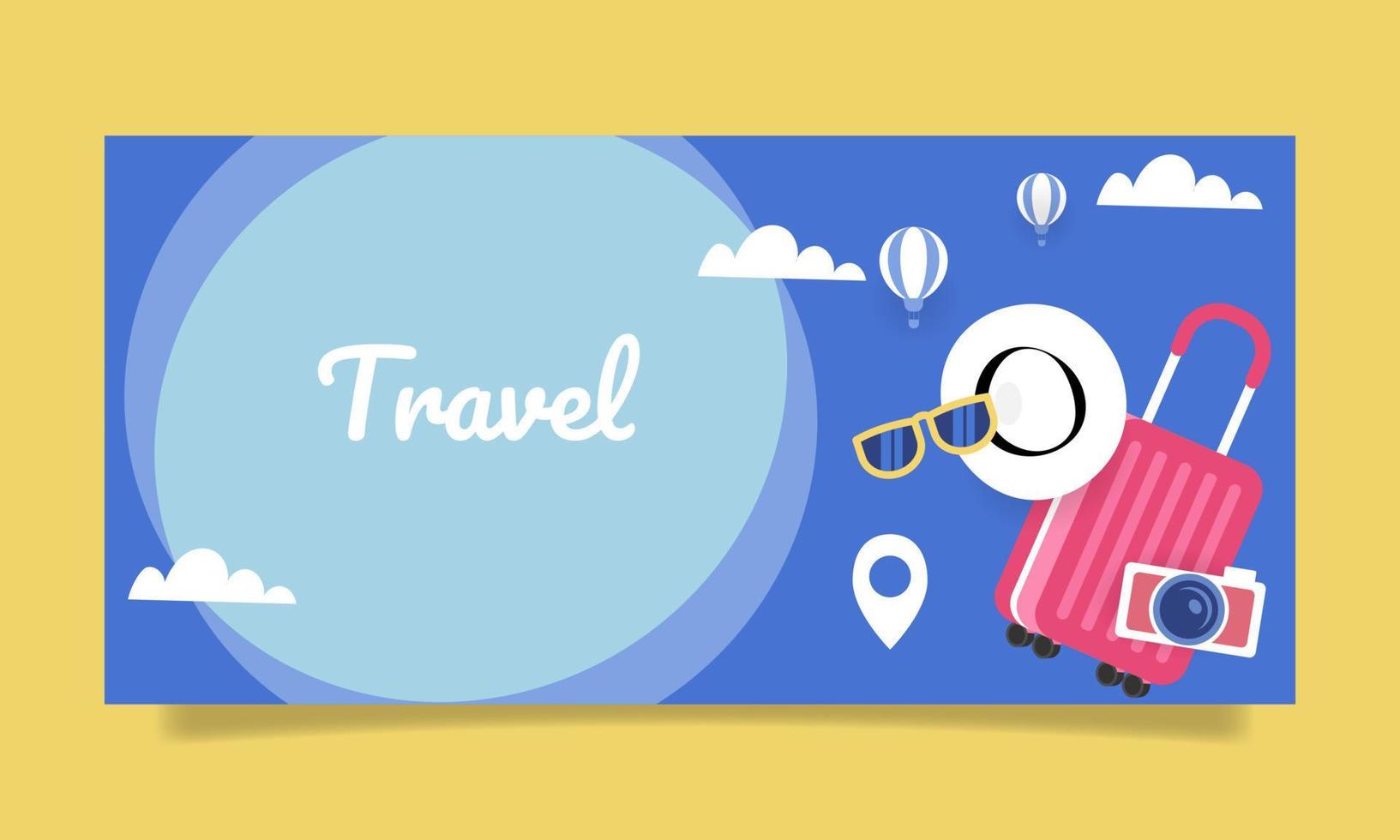 Flat travel time horizontal sale banner template. - Vector. vector