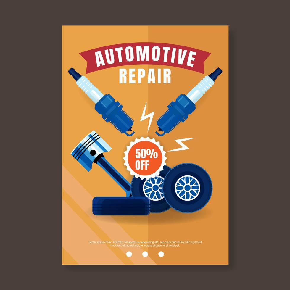 cartel de servicio de auto moderno. - vectores. vector