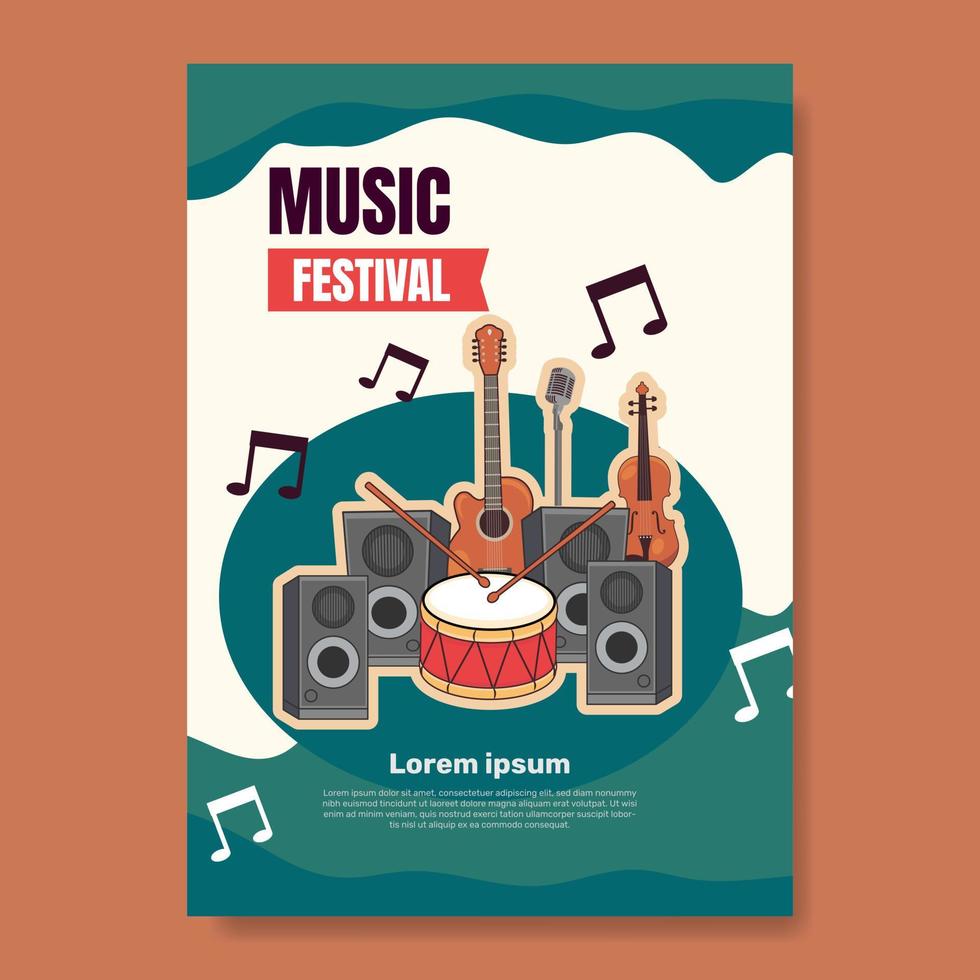 festival de música de afiches, invitación creativa musical. - vectores. vector