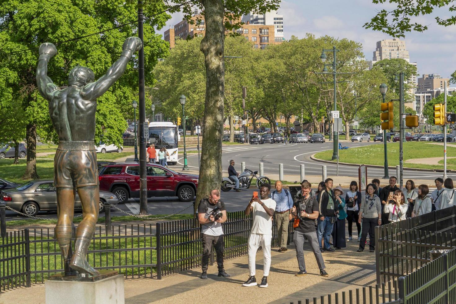 PHILADELPHIA, USA - APRIL 30 2019 - The Rocky steps at Museum of Art photo