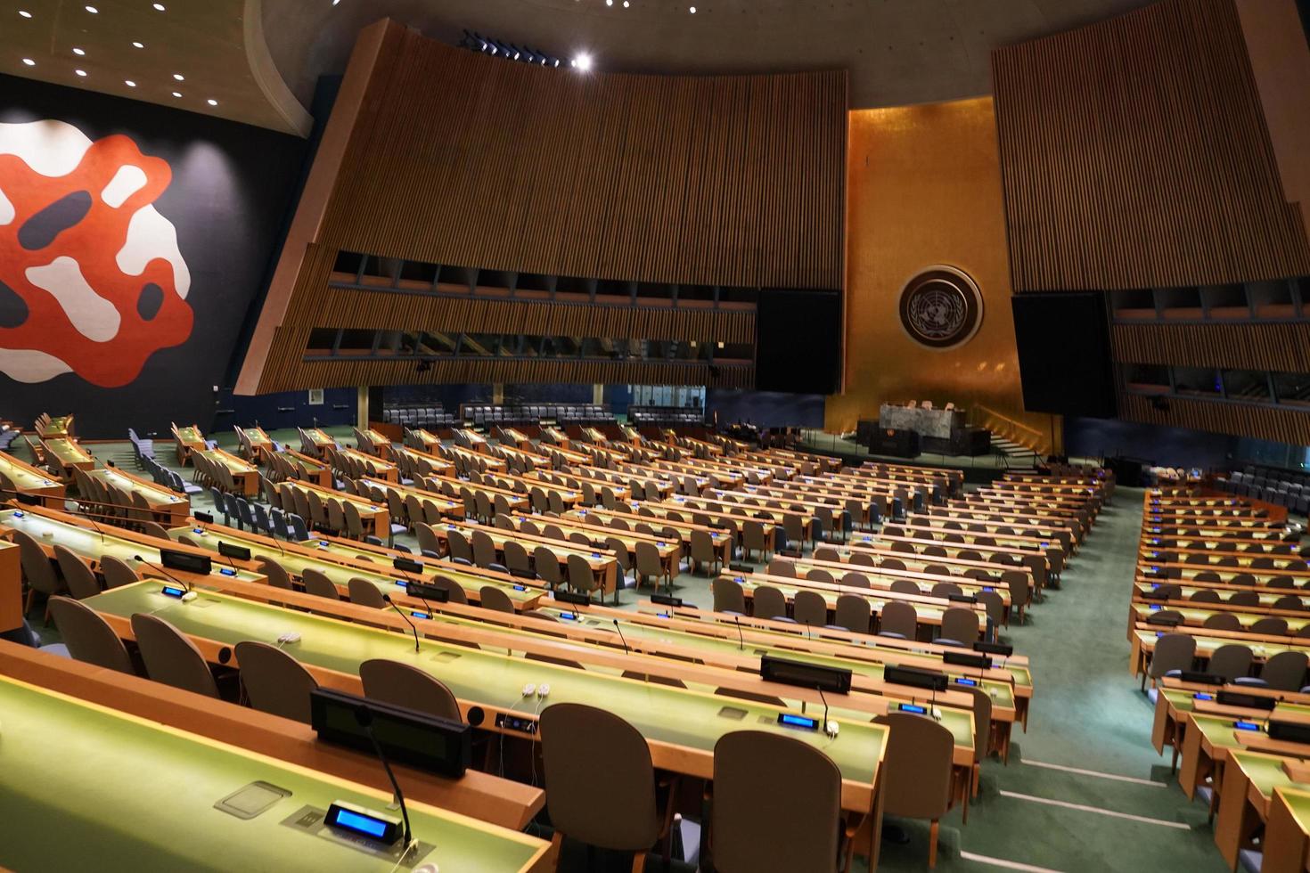 NEW YORK, USA - MAY 25 2018 United Nations general assembly hall photo