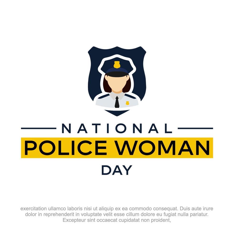 National Police Woman Day. Police Woman Day vector design. woman police logo design template.