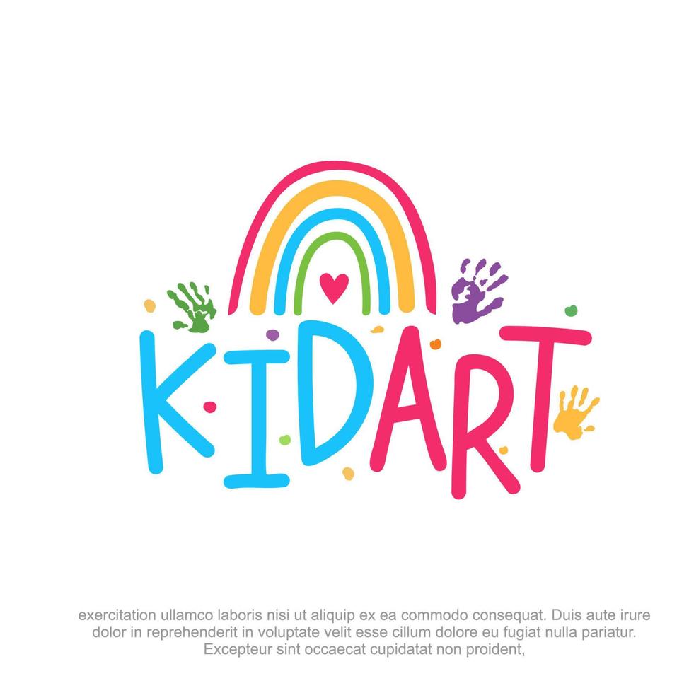 kids artist vector logo design.  Kids art and craft logo design template. kids artwork logo design template.