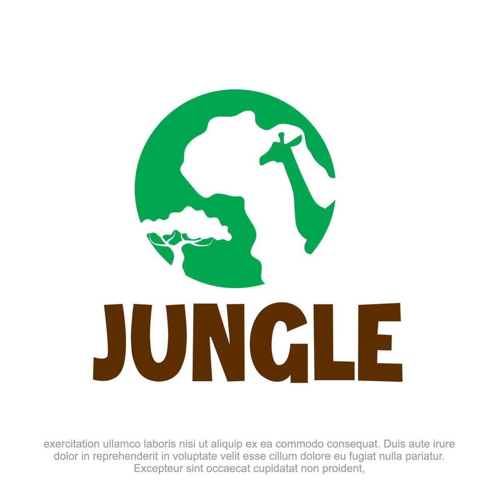 Jungle Vector Logo Design template. Tree and animal logo design template.