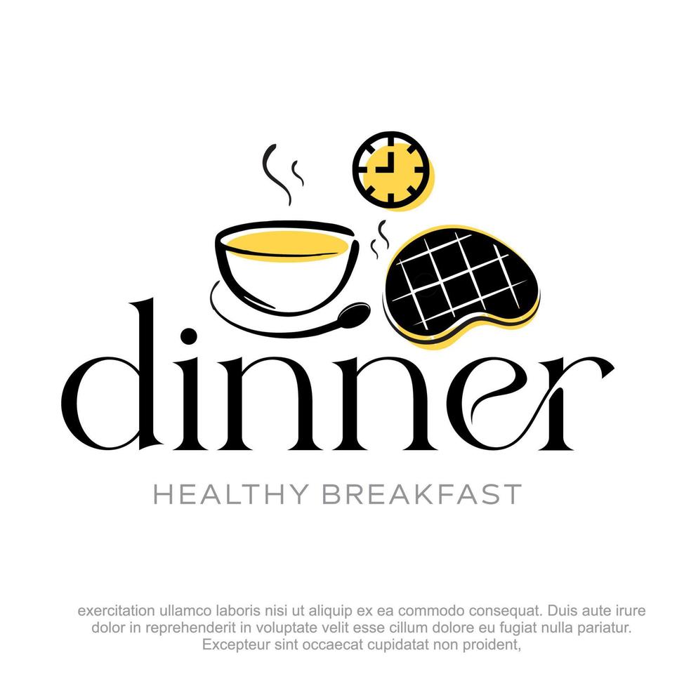 Dinner Vector Logo design. Dinner logo design sticker.