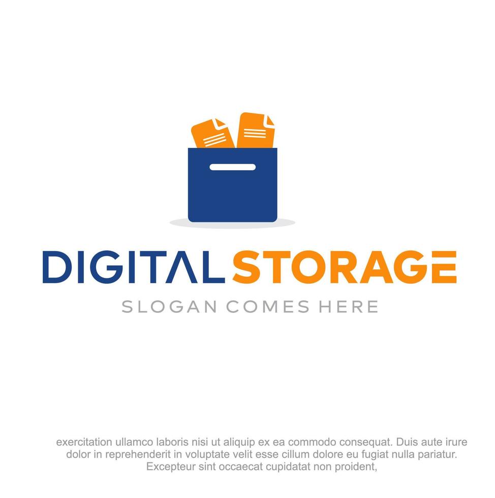Digital Storage vector company logo design. Cloud computing logo design.