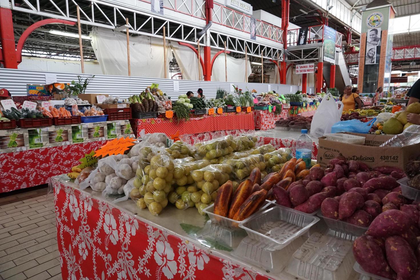 TAHITI, FRENCH POLYNESIA - AUGUST 4 2018 - Papetee traditional market photo