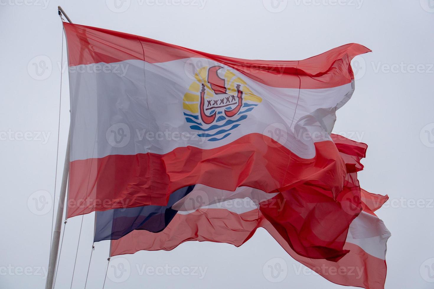 french polynesia waving flag in Bora Bora photo