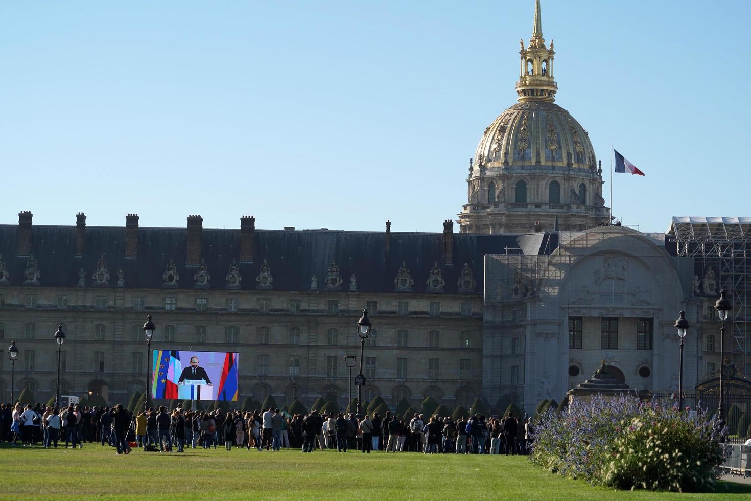 PARIS, FRANCE - OCTOBER 5 2018 -  Paris celebrating Charles Aznavour funeral photo