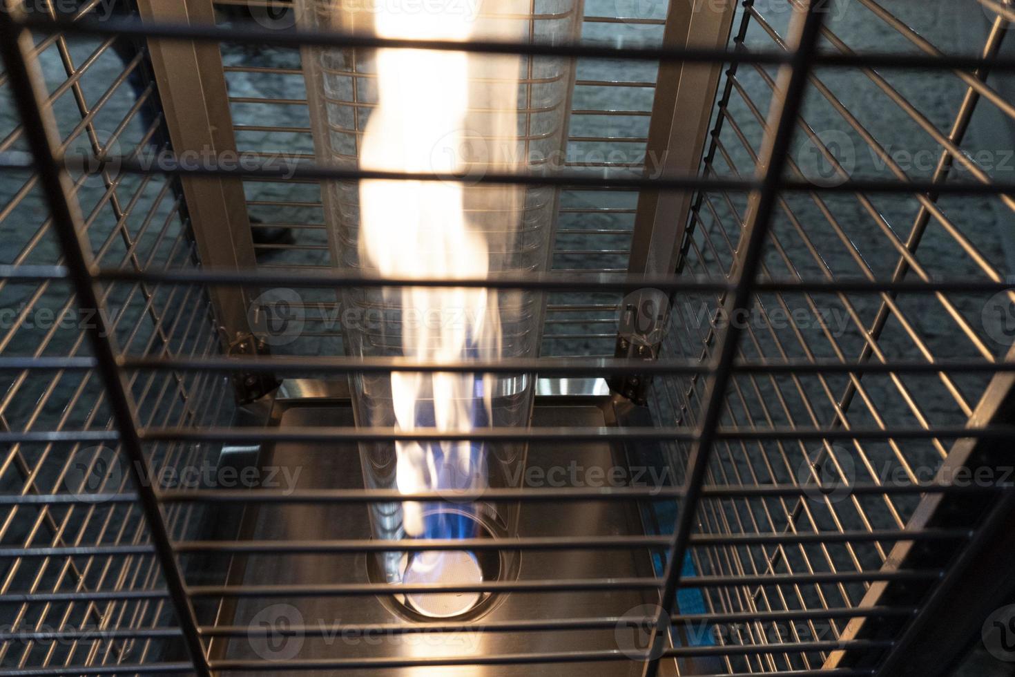 Gas heater flame detail close up photo