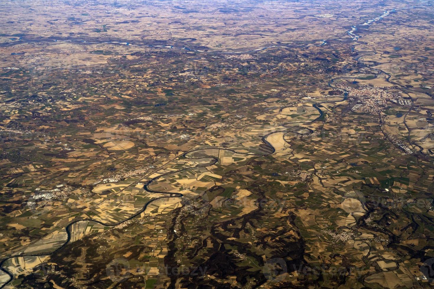 Po River Valley Italy aerial view panorama photo