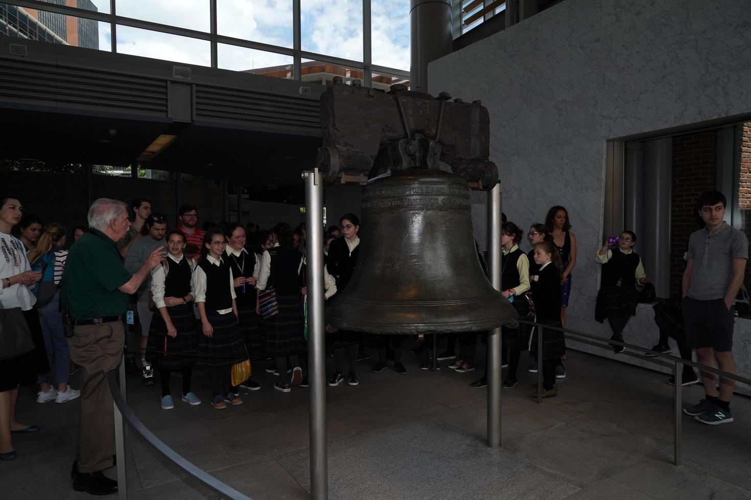 PHILADELPHIA, USA - MAY 23 2018 - Visitors at Liberty Bell photo