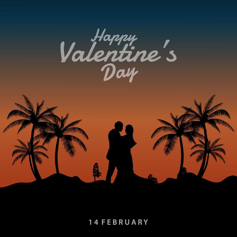 Valentine's day design 14 February vector