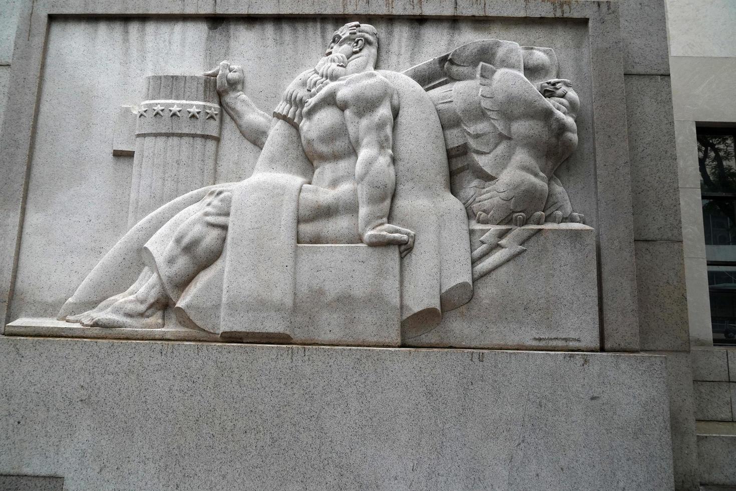 PHILADELPHIA, USA - MAY 23 2018 - Philadelphia old post office bas relief photo