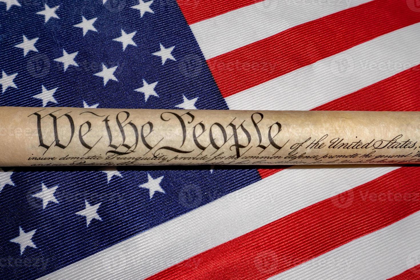 we the people usa america constitutional law 4th july on star and stripes flag photo