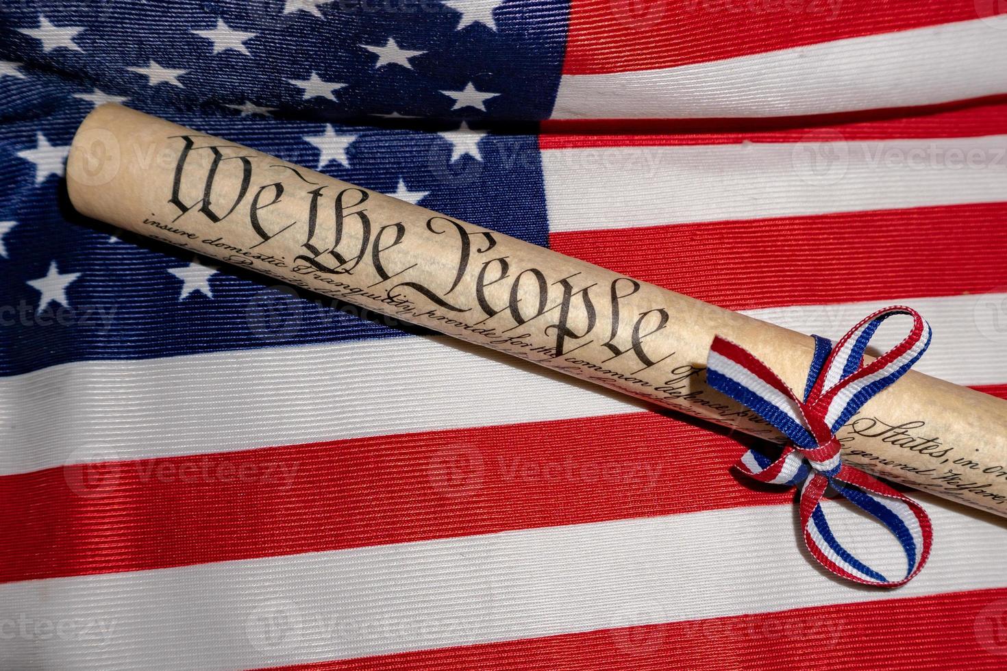 we the people usa america constitutional law 4th july on star and stripes flag photo