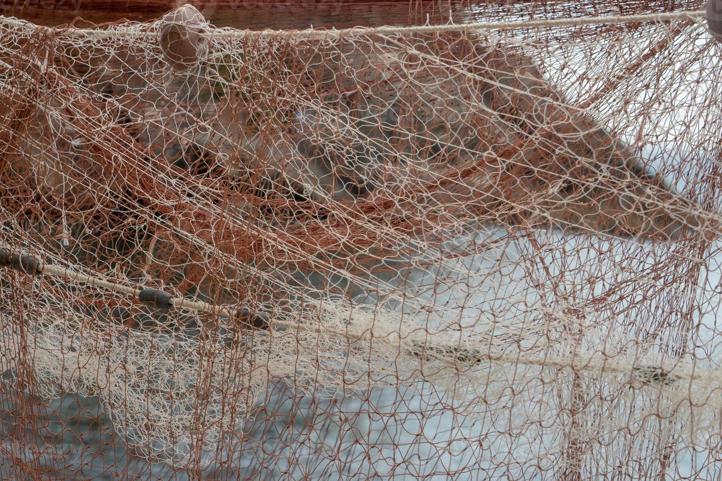 Fishing fisherman net hanging detail photo