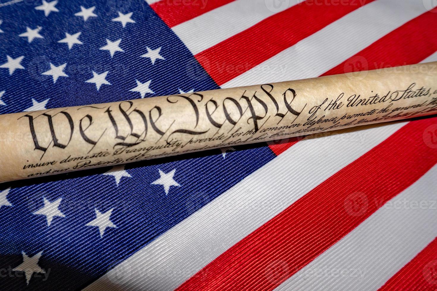 we the people usa america constitutional law 4th july on star and stripes flag photo