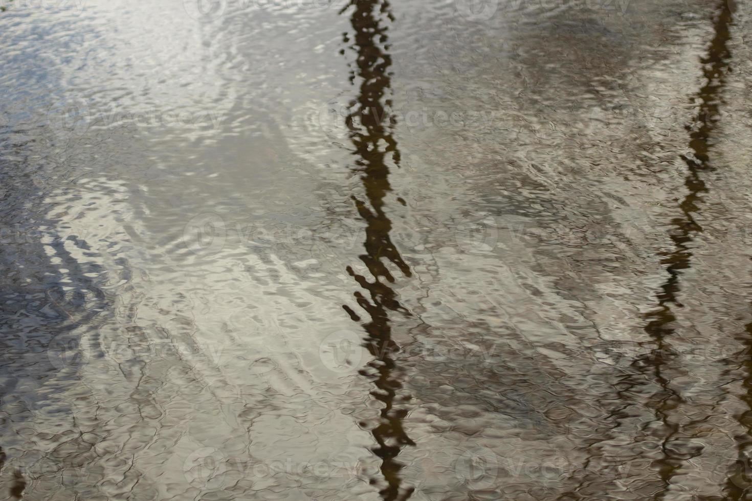 Water in spring. Waves on surface. Spring puddle. Details of nature. photo