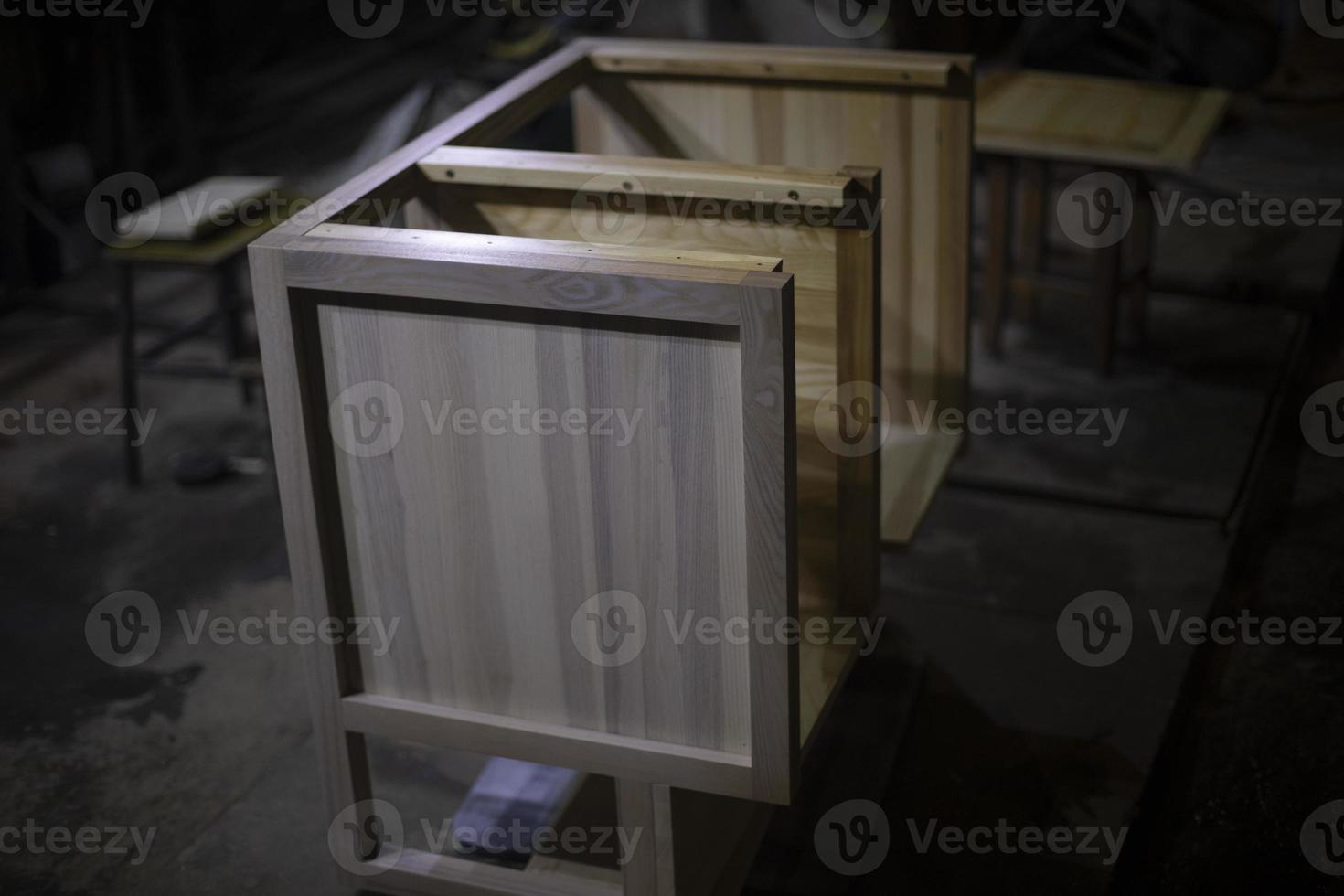 Manufacture of furniture. Cabinet of boards. photo