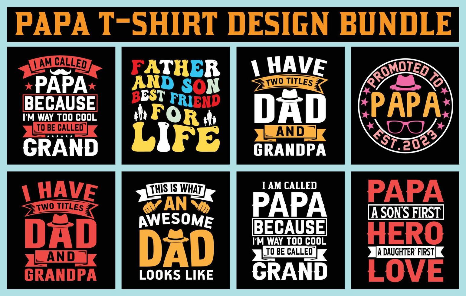 Father's day T shirt Design Bundle vector