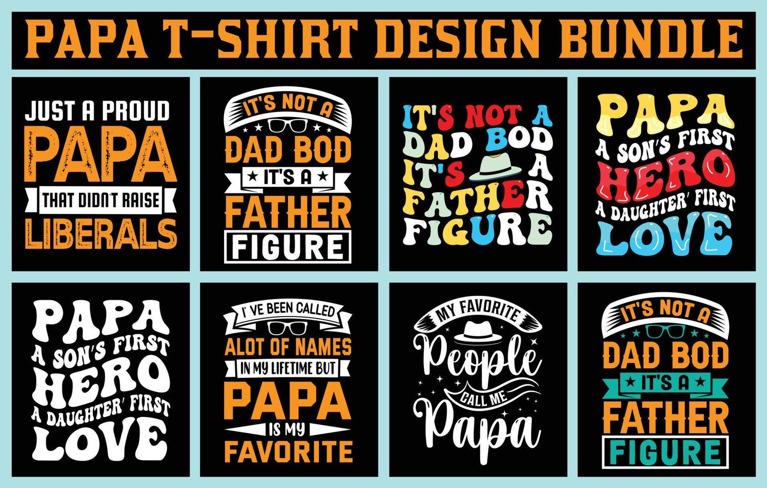 paquete de diseño de camiseta del día del padre vector