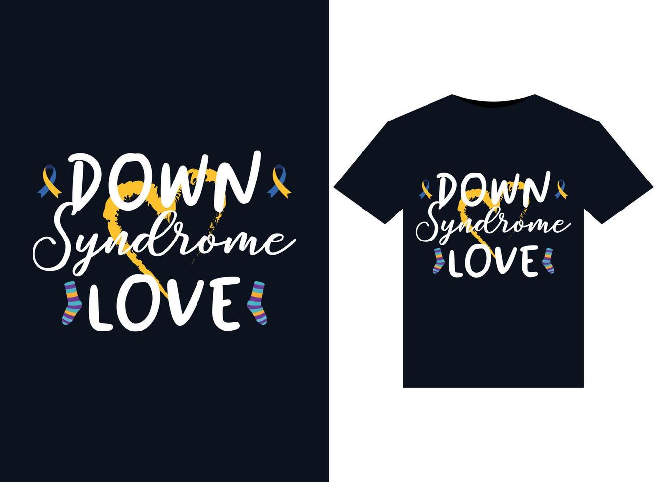 Down Syndrome Love illustrations for print-ready T-Shirts design vector